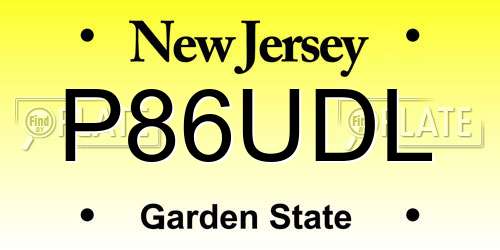 P86UDL New Jersey License Plate