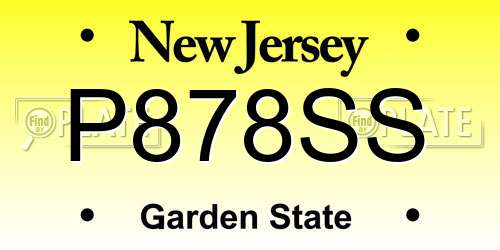 P878SS New Jersey License Plate