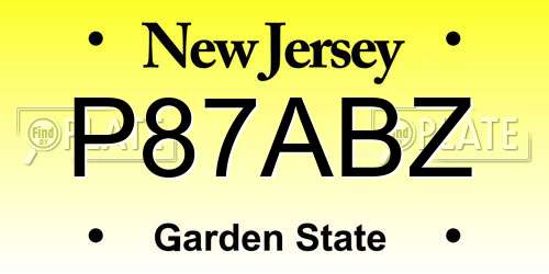 P87ABZ New Jersey License Plate