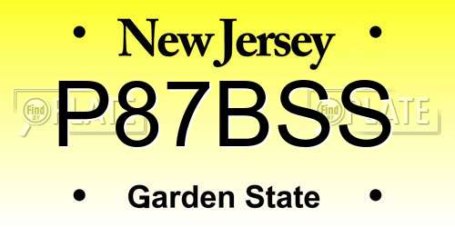 P87BSS New Jersey License Plate