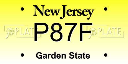 P87F New Jersey License Plate