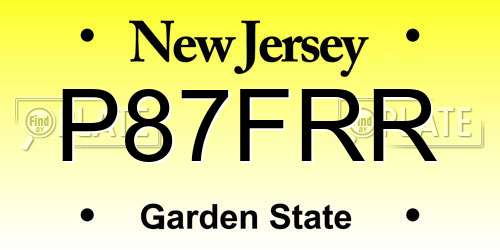 P87FRR New Jersey License Plate