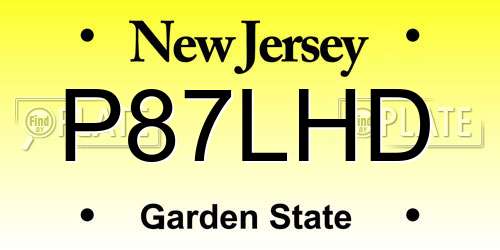 P87LHD New Jersey License Plate