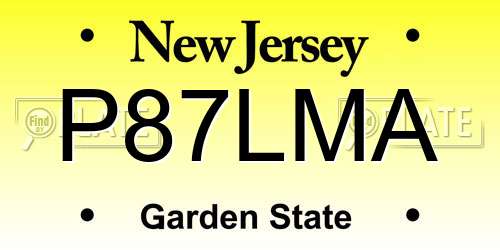 P87LMA New Jersey License Plate