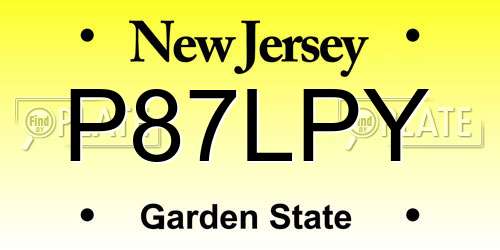 P87LPY New Jersey License Plate