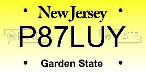 P87LUY New Jersey License Plate