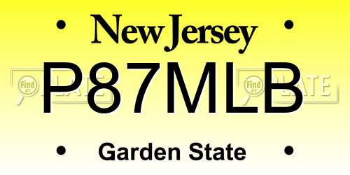 P87MLB New Jersey License Plate