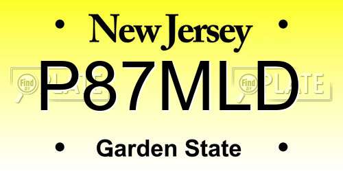 P87MLD New Jersey License Plate