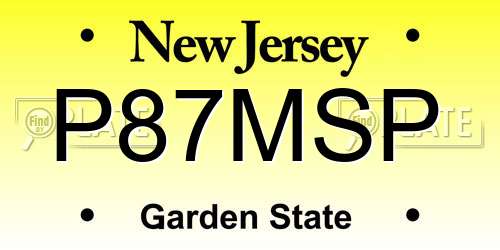 P87MSP New Jersey License Plate