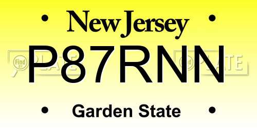 P87RNN New Jersey License Plate