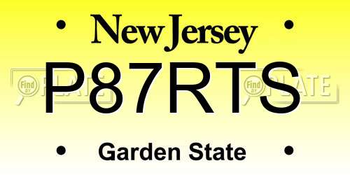 P87RTS New Jersey License Plate