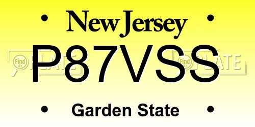 P87VSS New Jersey License Plate