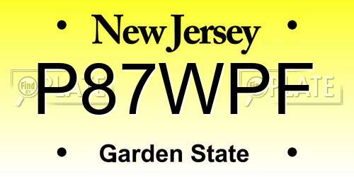 P87WPF New Jersey License Plate