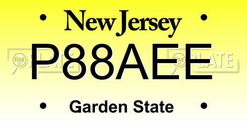 P88AEE New Jersey License Plate