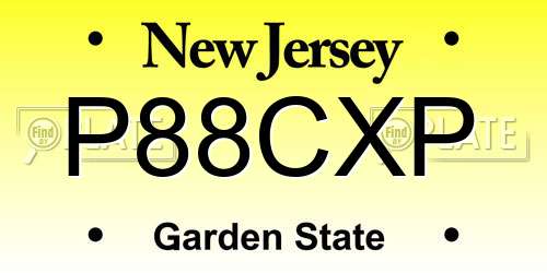 P88CXP New Jersey License Plate