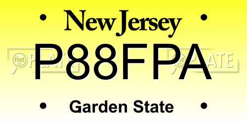 P88FPA New Jersey License Plate