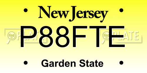 P88FTE New Jersey License Plate