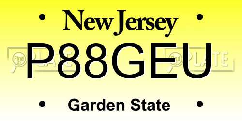 P88GEU New Jersey License Plate