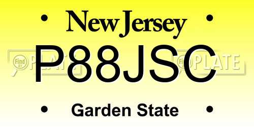 P88JSC New Jersey License Plate