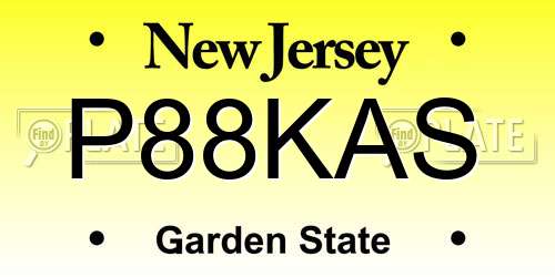 P88KAS New Jersey License Plate
