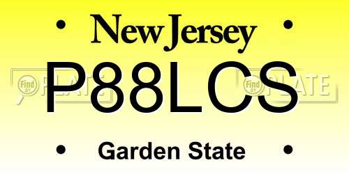 P88LCS New Jersey License Plate