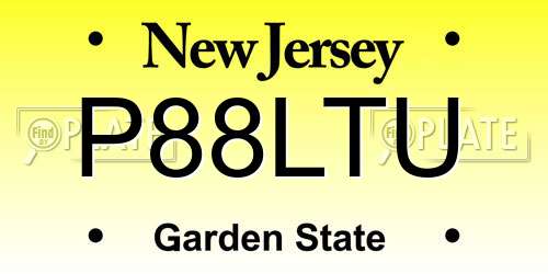 P88LTU New Jersey License Plate
