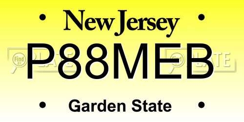 P88MEB New Jersey License Plate