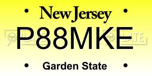 P88MKE New Jersey License Plate