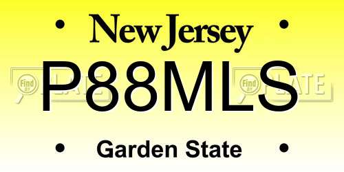 P88MLS New Jersey License Plate