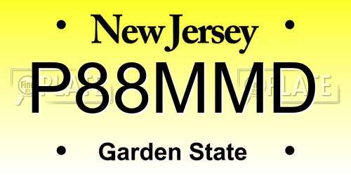 P88MMD New Jersey License Plate