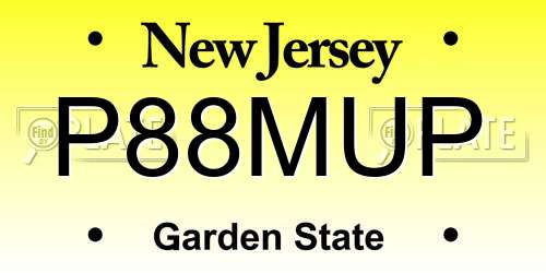 P88MUP New Jersey License Plate