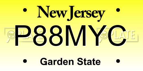 P88MYC New Jersey License Plate