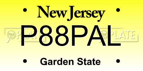 P88PAL New Jersey License Plate