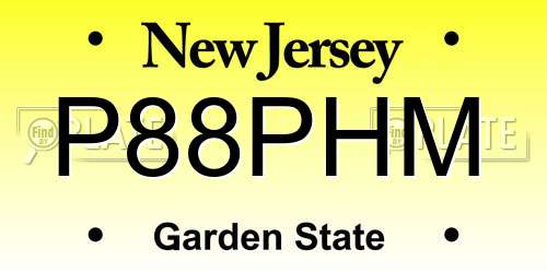 P88PHM New Jersey License Plate