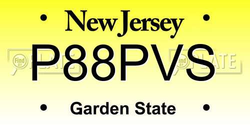 P88PVS New Jersey License Plate