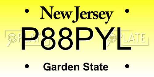 P88PYL New Jersey License Plate