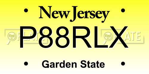 P88RLX New Jersey License Plate