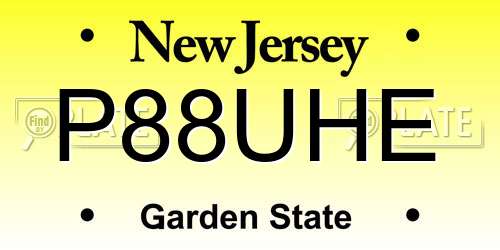P88UHE New Jersey License Plate