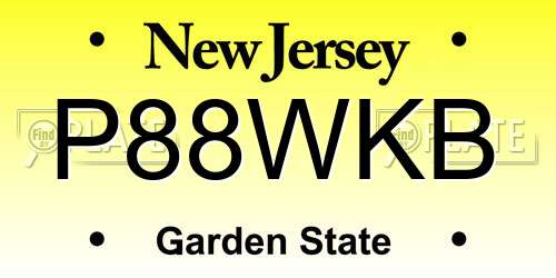 P88WKB New Jersey License Plate