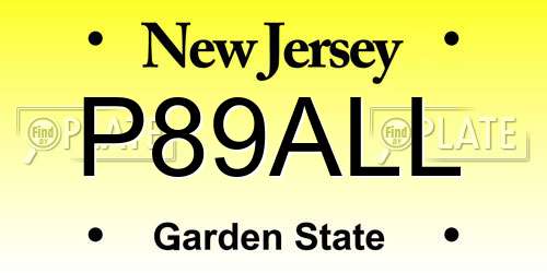 P89ALL New Jersey License Plate
