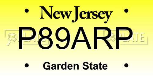 P89ARP New Jersey License Plate