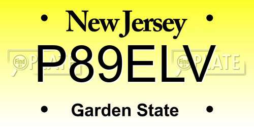 P89ELV New Jersey License Plate