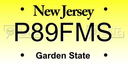 P89FMS New Jersey License Plate