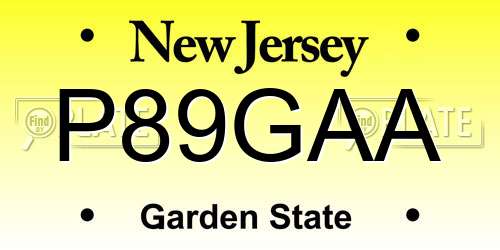P89GAA New Jersey License Plate