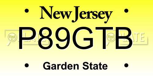 P89GTB New Jersey License Plate