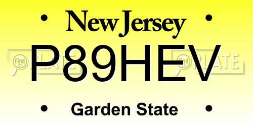 P89HEV New Jersey License Plate