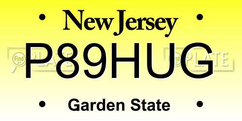 P89HUG New Jersey License Plate