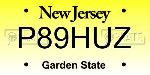P89HUZ New Jersey License Plate