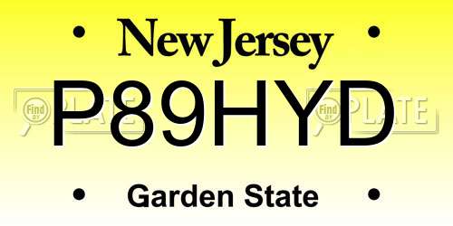 P89HYD New Jersey License Plate