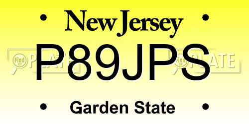 P89JPS New Jersey License Plate